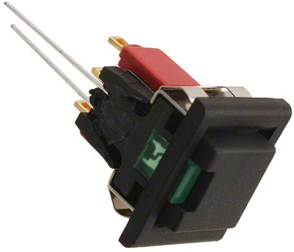 C & K Switches 8121J85ZGE226 Push button 8020 Series Druktoets 28 V/DC 1x aan/(aan) Groen 1 stuk(s) Bulk