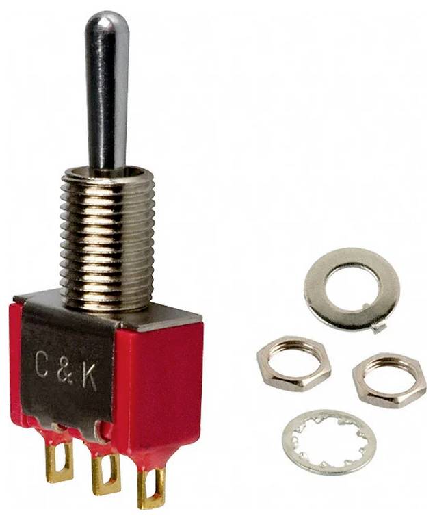 C & K Switches 7103SYZBE Toggle Switch 7000 Series 20 V/AC, 20 V/DC 1x aan/uit/aan 1 stuk(s) Bulk