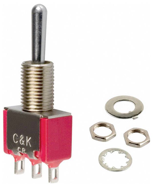 C & K Switches 7105SHZQE Toggle Switch 7000 Series 120 V/AC, 28 V/DC 5 A 1x (aan)/uit/(aan) 1 stuk(s) Bulk