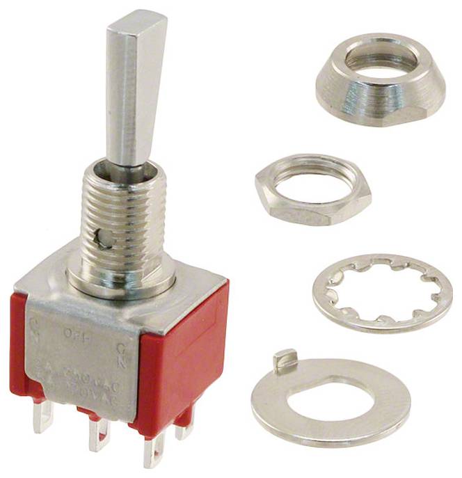 C & K Switches 7203P3HZQE Toggle Switch 7000 Series 120 V/AC, 28 V/DC 5 A 2x aan/uit/aan 1 stuk(s) Bulk