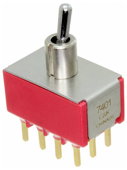 C & K Switches 7401K12ZGE Toggle Switch 7000 Series 120 V/AC, 28 V/DC 5 A 4x aan/aan 1 stuk(s) Bulk