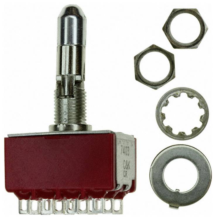 C & K Switches 7403K2ZQE Toggle Switch 7000 Series 120 V/AC, 28 V/DC 5 A 4x aan/uit/aan 1 stuk(s) Bulk