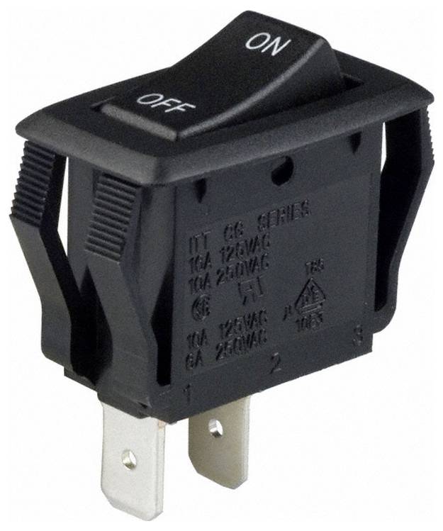 C & K Switches CG102J12S205DQF Rocker Switch CG Series 120 V/AC 16 A 1x aan/uit 1 stuk(s) Bulk