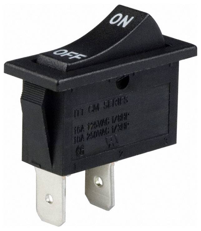 C & K Switches CM102J12S205DQA Rocker Switch CM Series 120 V/AC 16 A 1x aan/uit 1 stuk(s) Bulk
