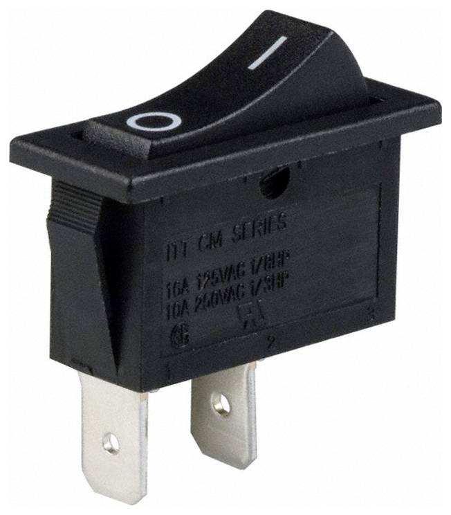 C & K Switches CM102J12S205PQA Rocker Switch CM Series 120 V/AC 16 A 1x aan/uit 1 stuk(s) Bulk
