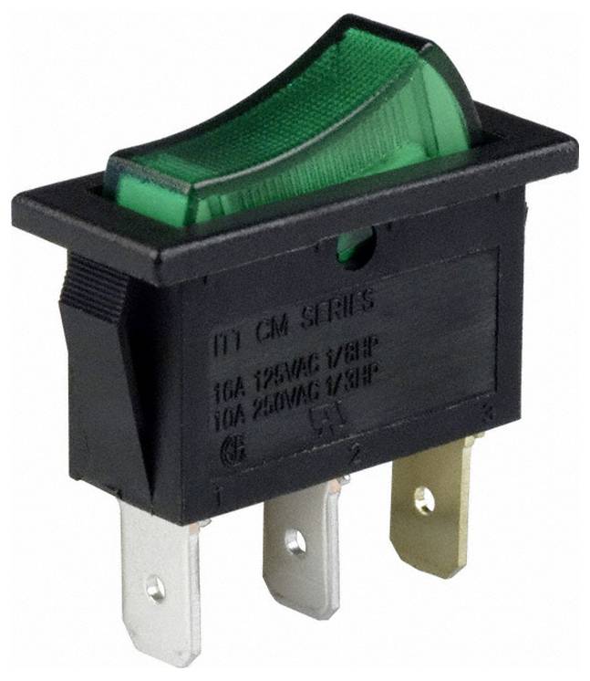 C & K Switches CM102J3GS205QA7 Rocker-Switch CM Series 120 V/AC 16 A 1x aan/uit 1 stuk(s) Bulk