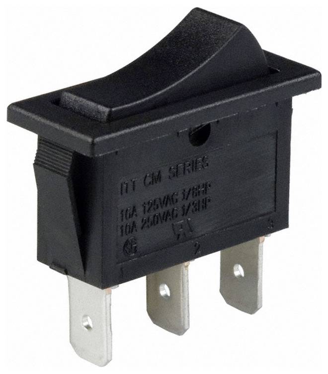 C & K Switches CM103J12S205QA Rocker Switch CM Series 120 V/AC 16 A 1x aan/uit/aan 1 stuk(s) Bulk