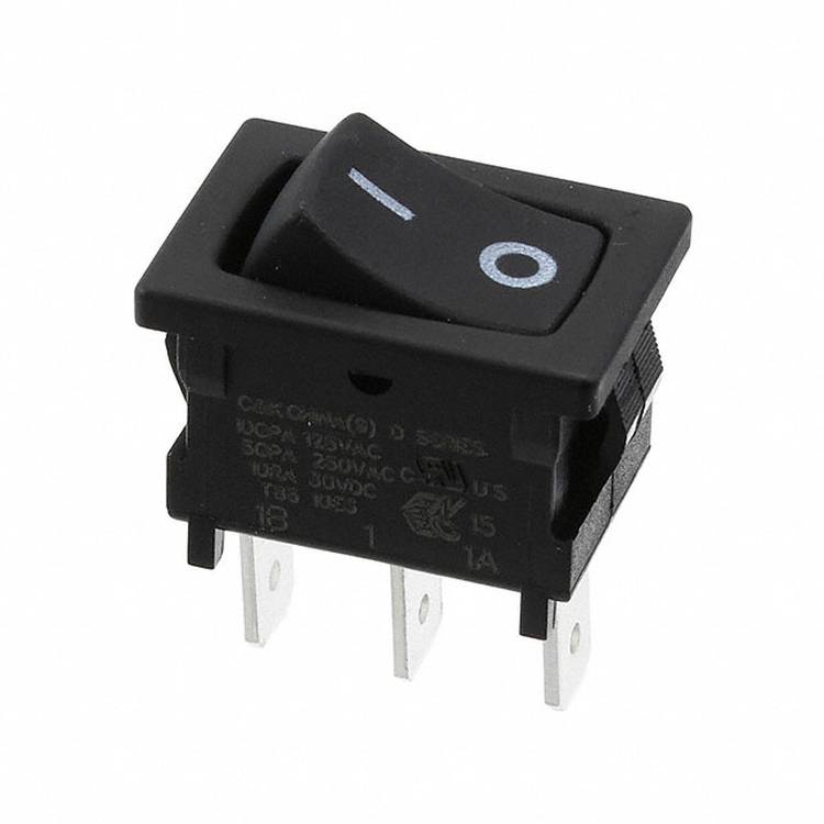 C & K Switches D501J12S215PQA Rocker Switch D Series 120 V/AC 10 A 1x aan/aan 1 stuk(s) Bulk