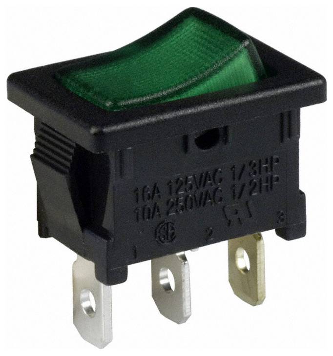 C & K Switches DA102J3GS215QF7 Rocker Switch DA Series 120 V/AC 16 A 1x aan/uit 1 stuk(s) Bulk