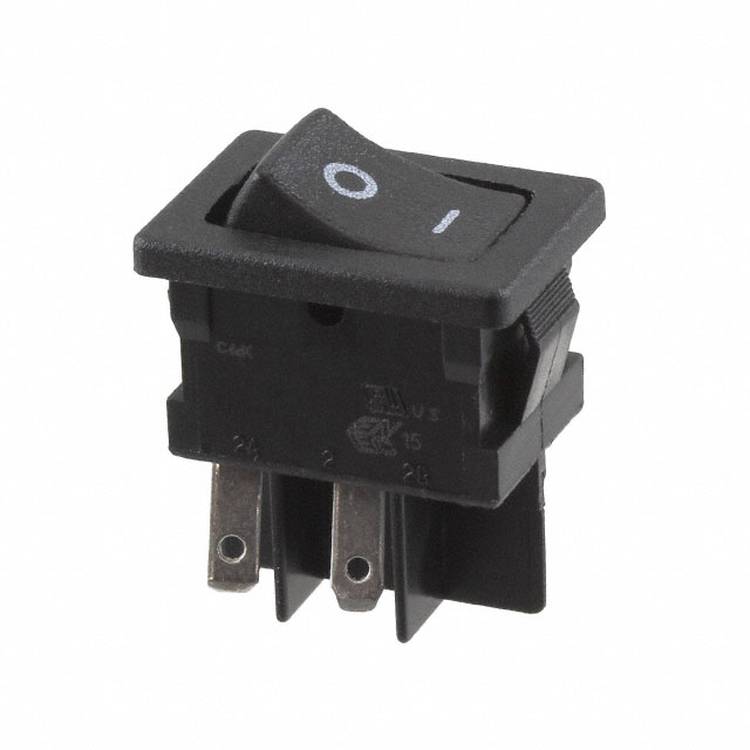 C & K Switches DM62J12S205HQ Rocker Switch DM Series 120 V/AC 10 A 2x aan/uit 1 stuk(s) Bulk