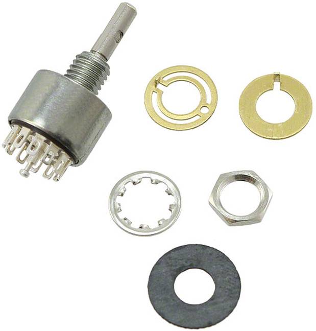 C & K Switches MG00L1NZQF Rotary Switch M Series Draaischakelaar 125 V/AC, 28 V/DC Schakelposities 12 1 x 30 ° IP67 1 stuk(s)