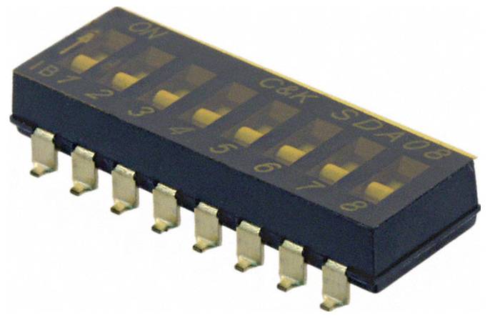 C & K Switches SDA08H0SBR DIP Switch SDA Series DIP-schakelaar Aantal polen 8 1 stuk(s) Tape on Full reel