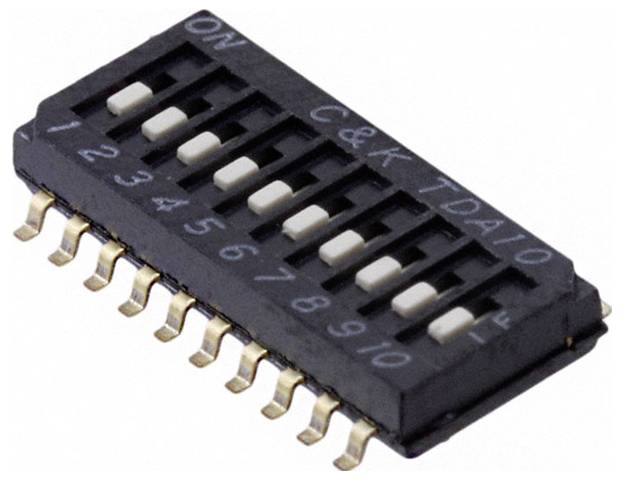 C & K Switches TDA10H0SB1R DIP-Switch TDA Series DIP-schakelaar Aantal polen 10 1 stuk(s) Tape on Full reel