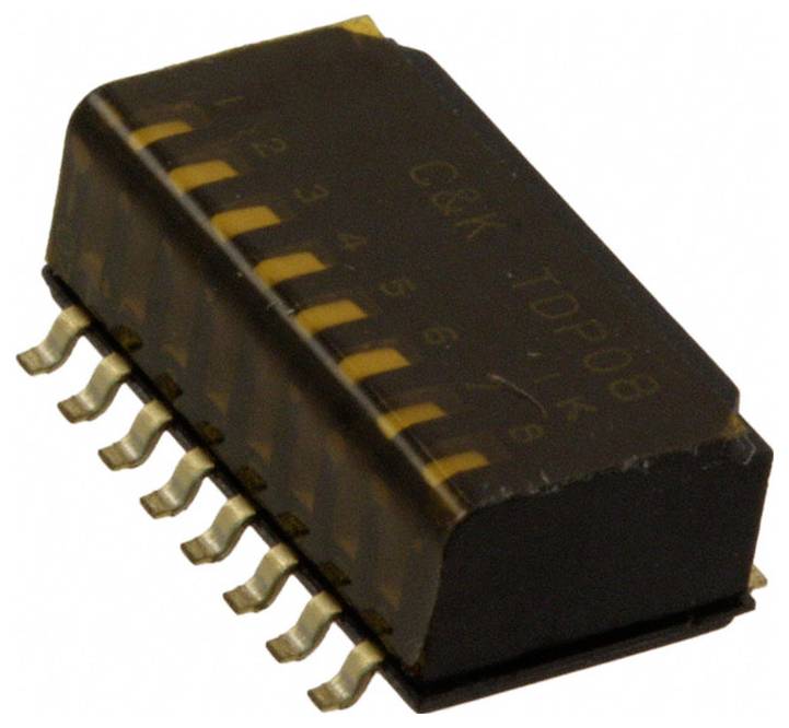 C & K Switches TDP08H0SB1 DIP-Switch TDP Series DIP-schakelaar Aantal polen 8 1 stuk(s) Tube