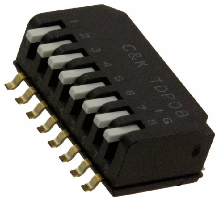 C & K Switches TDP08H1SBD1 DIP Switch TDP Series DIP-schakelaar Aantal polen 8 1 stuk(s) Tube