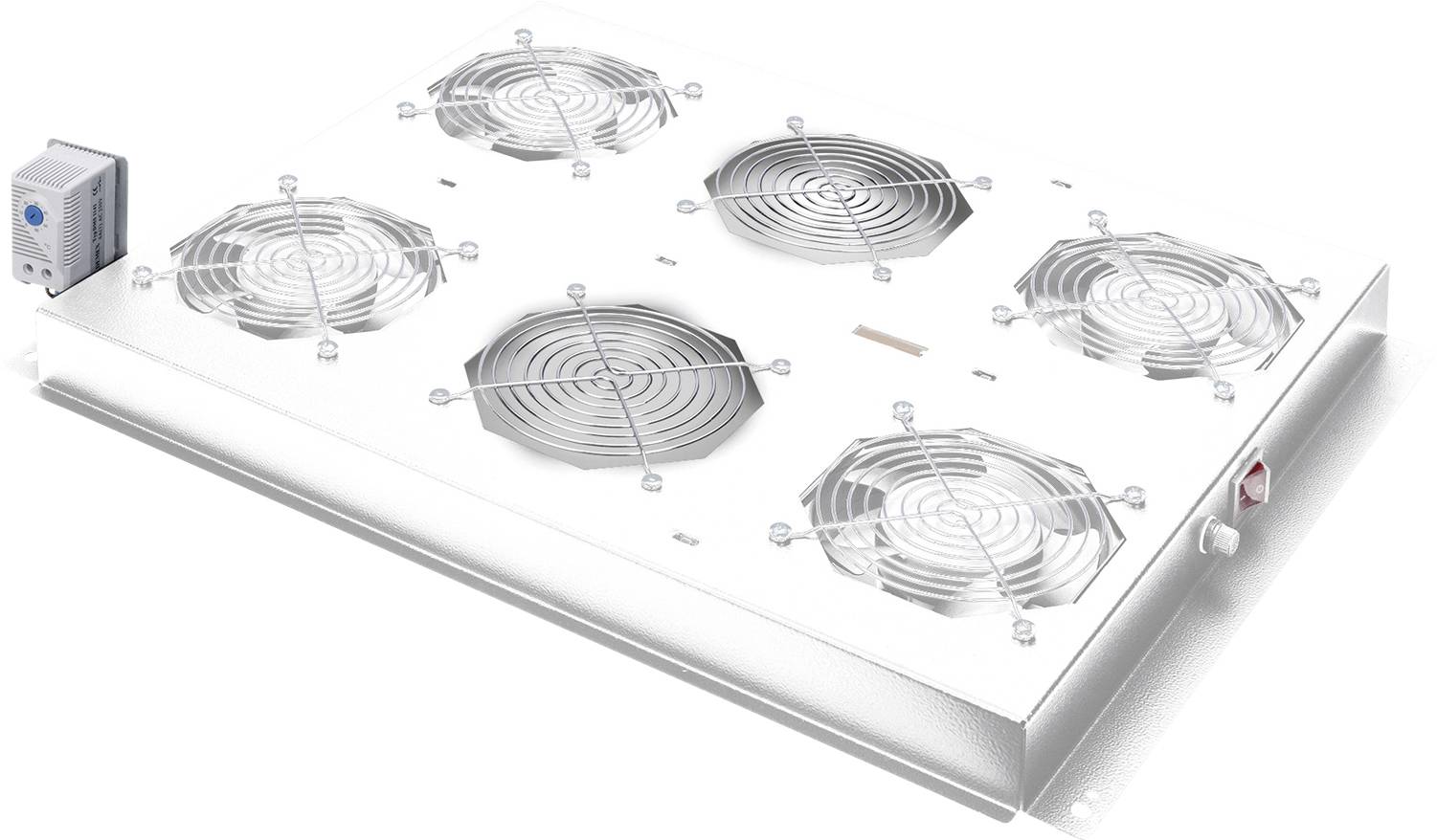 ROLINE 19-inch dakventilatorunit 4 ventilatoren , Thermostaat grijs