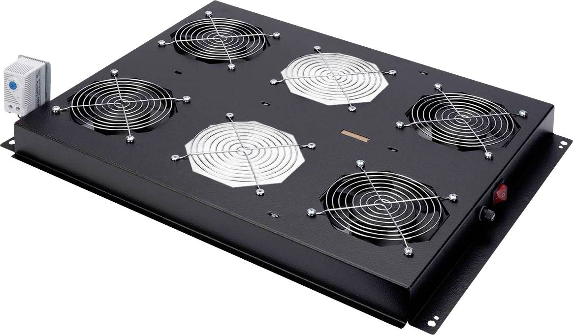 Roline 26.21.0108 19 palac 4 x ventilator za mrežni ormar s prekidačem crna-0