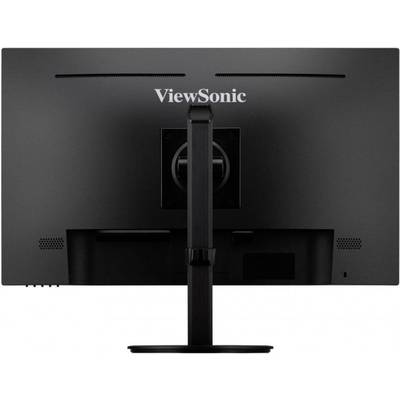 ViewSonic monitor straga, crne boje, montiran na stalku.