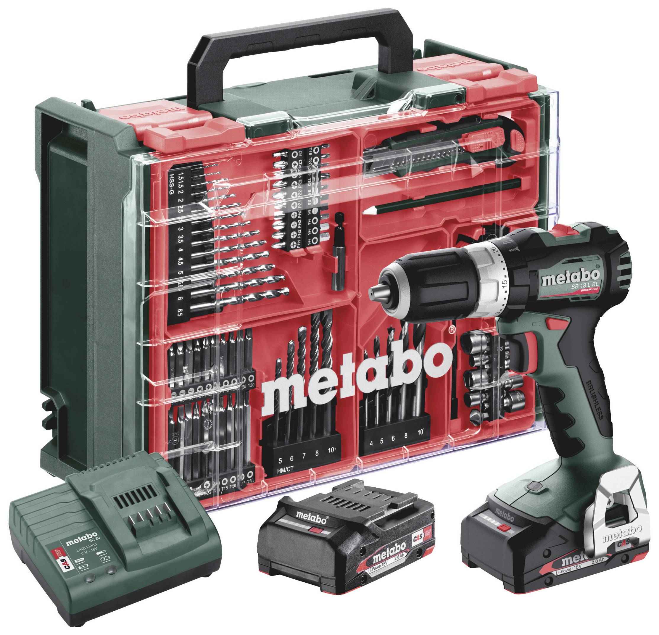 Metabo SB 18 L BL Set 613157710 Slagskruvdragare batteri 65 Nm 18 V Antal batterier som ing&aring;r 2 2 Ah LiPo inkl. 2x batterier, inkl. laddare