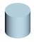 Jednostavan, svijetloplavi cilindar na bijeloj pozadini.