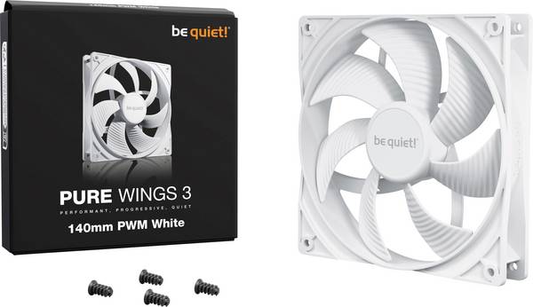 BeQuiet PURE WINGS 3 White 140mm PWM ventilator za PC kućište bijela (Š x V x D) 140 x 25 x 140 mm