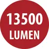 Crvena kružna oznaka s bijelim tekstom '1350 LUMEN' koja označava svjetlosni izlaz od 1350 lumena.
