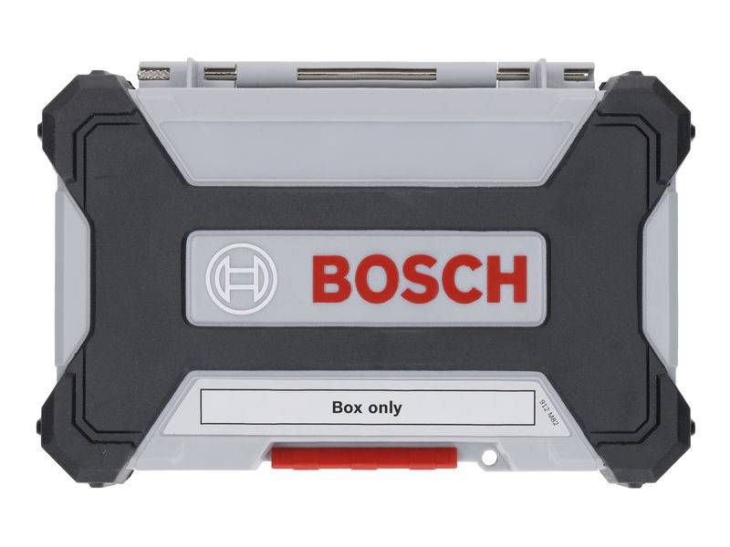 Kutija za pohranu od Boscha s logotipom u sredini. Ispod toga tekst 'Box only'. Čvrsto kućište, pogodno za alate.
