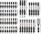 Set s različitim nastavcima za odvijač u različitim veličinama i tipovima, uključujući križni, Torx i šesterokutni.