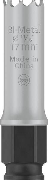 Srebrni dvokovinski svrdlo za krune s natpisom 'Ø 17mm, Made in China'.