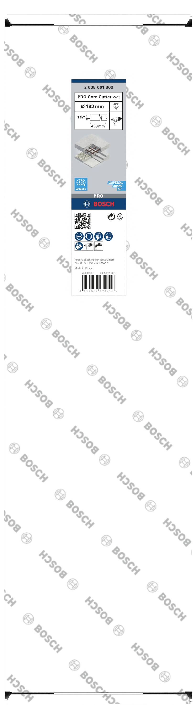 Bosch ambalaža sa slikom lista pile, specifikacijama i logotipovima. Pogodan za metal i drvo, naznačena kompatibilnost s strojevima.