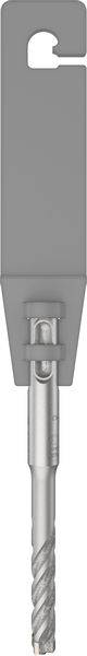 Sivi svrdlo sa spiralnom glavom za bušenje i pravokutnom ručkom.