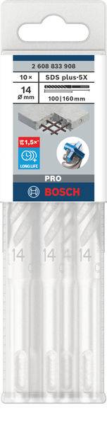 Bušaći komplet Bosch, model SDS plus-5X. Sadrži 10 svrdala, veličina: promjer 6 mm, duljina 100/160 mm, pogodan za betonske radove.