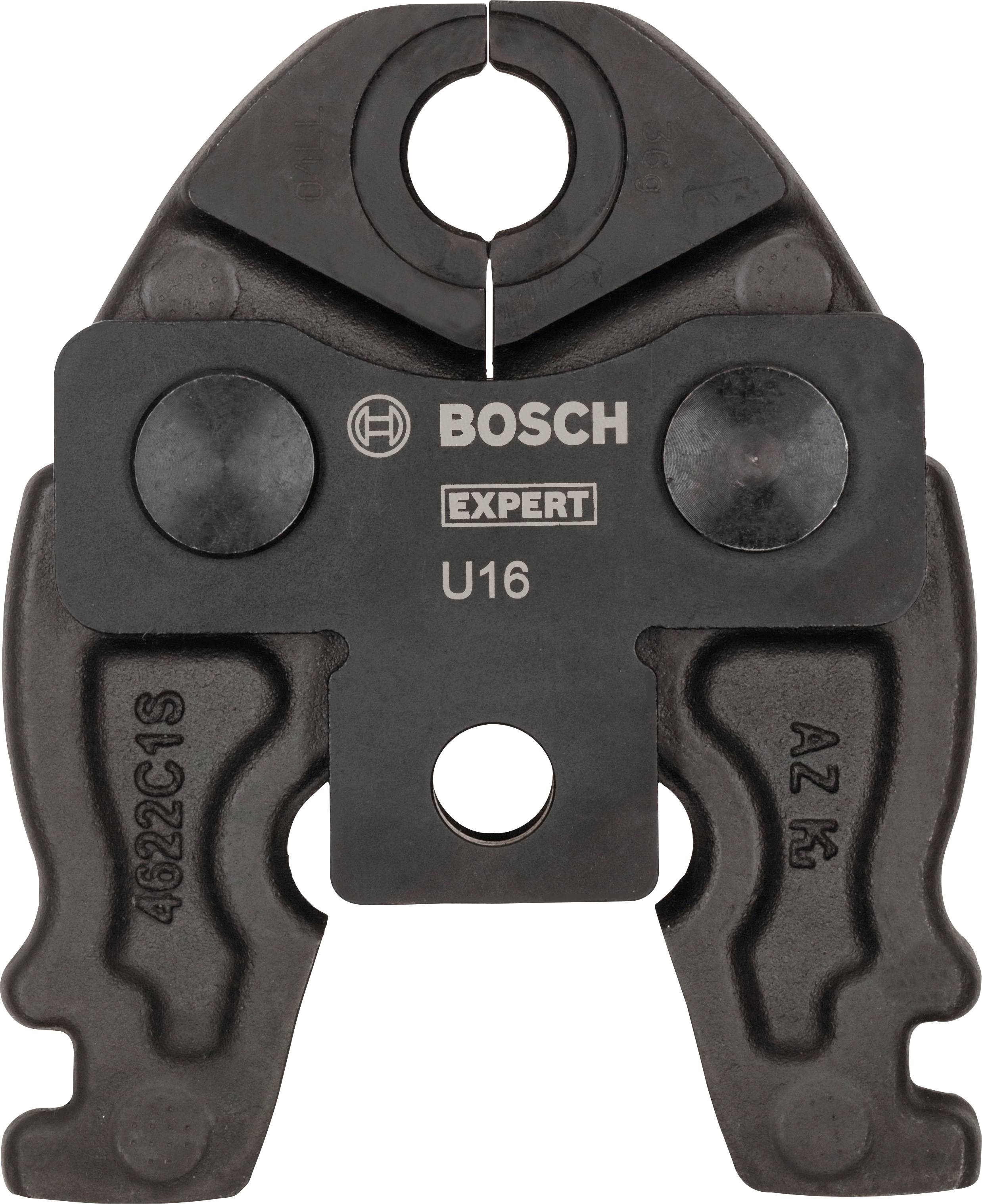 Alat-kliješta s dva zaobljena rezna ruba, crne boje, s natpisom 'BOSCH EXPERT U16', pogodan za metalne spojeve.