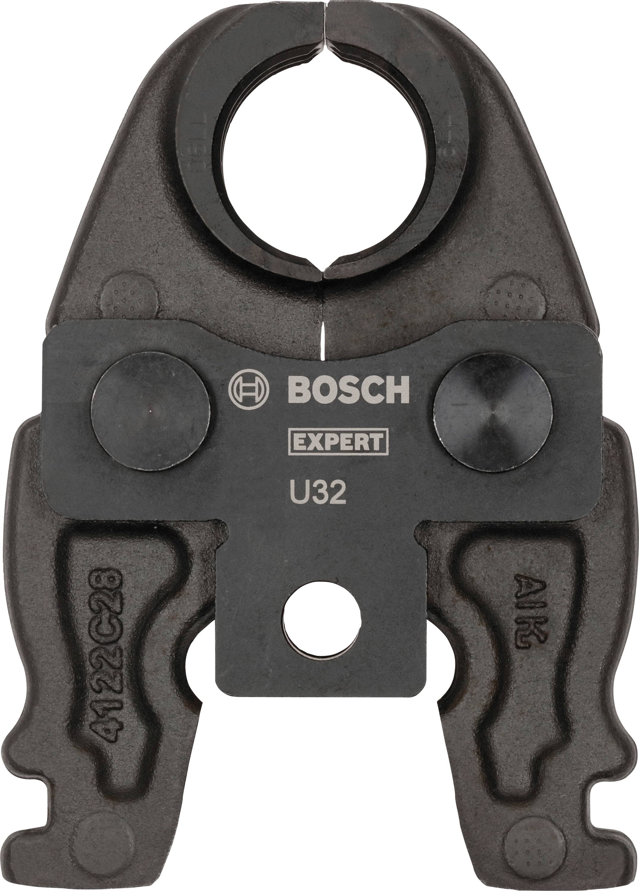 Stezaljka Bosch, model 'EXPERT U32', izrađena od tamnog metala. Koristi se za spajanje cijevi.