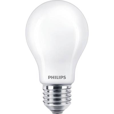 Bijarna LED žarulja sa metalnom bazom, marke 'Philips', na neutralnoj pozadini.