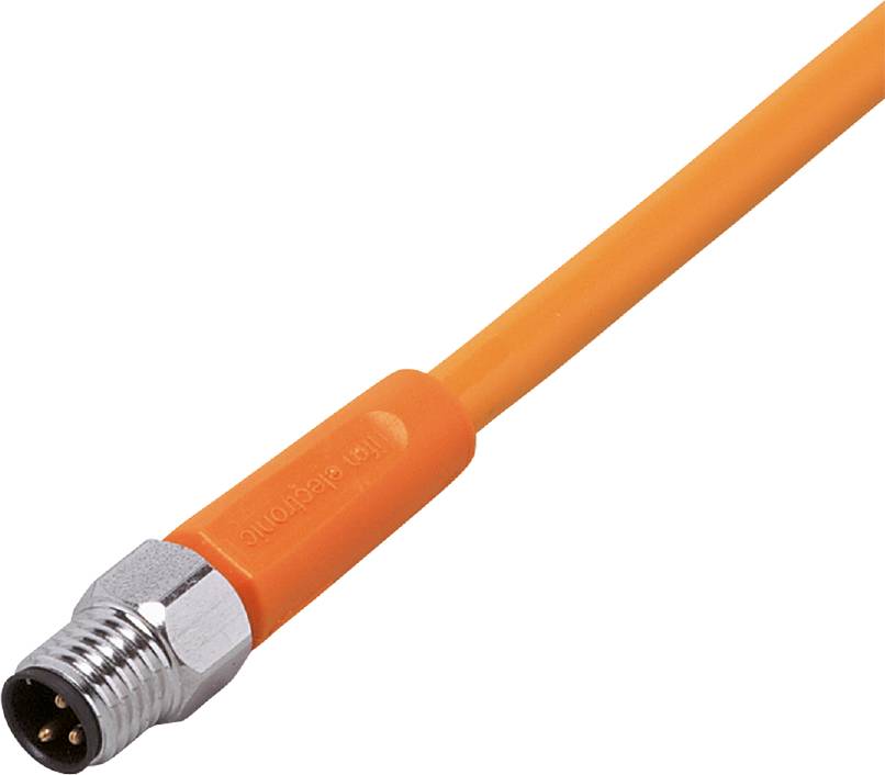 Narančasti kabel sa srebrenim šesterokutnim utikačem, pogodan za elektroničke priključke.