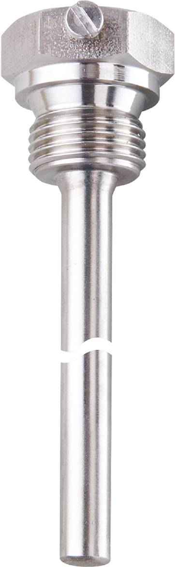 Srebrenkasti metalni štap s dijagonalnim rezom po sredini.