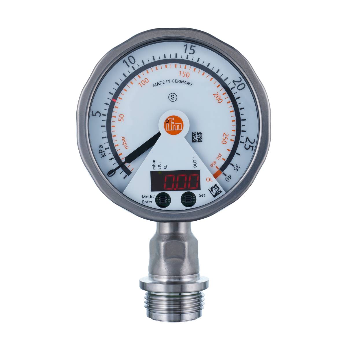 ifm Electronic Druksensor 1 stuk(s) PG2738 -1 kPa tot 25 kPa M12 1x NC, 1x NO, Analoog