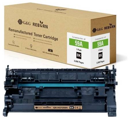 G&G Toner vervangt HP 59A Compatibel Zwart 3000 bladzijden Reborn remanufactured 21237