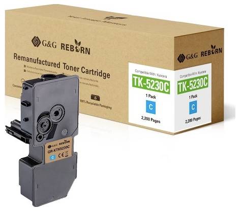 G&G Toner vervangt Kyocera TK-5230C Compatibel Cyaan 2200 bladzijden Reborn remanufactured 21301