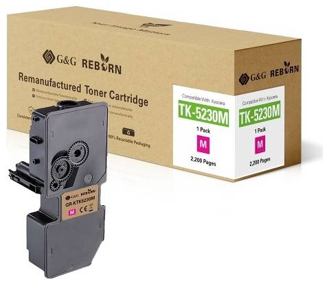 G&G Toner vervangt Kyocera TK-5230M Compatibel Magenta 2200 bladzijden Reborn remanufactured 21302