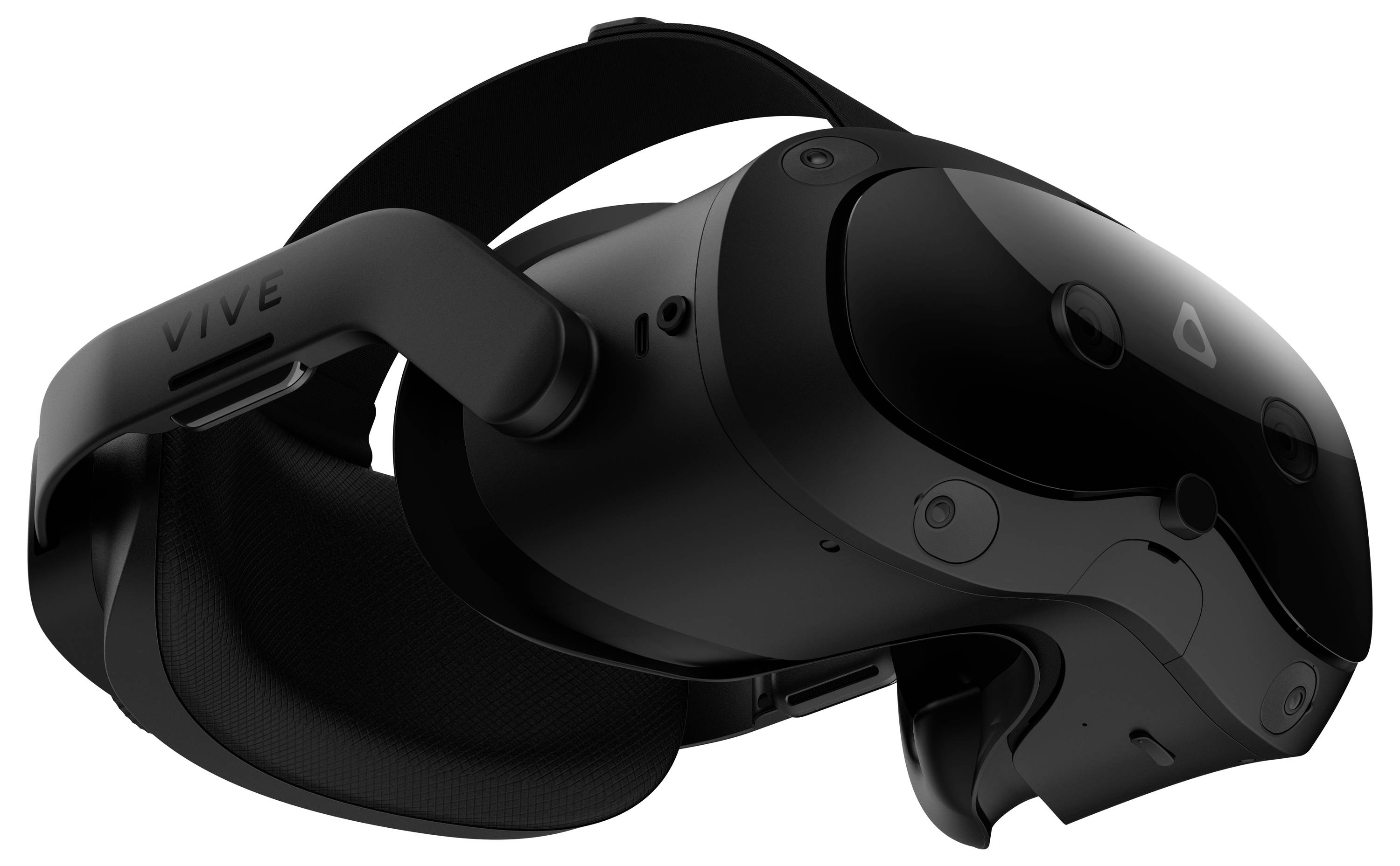 Crno VR-naočale s pojasom za glavu i lećama, spremne za upotrebu u virtualnim okruženjima.