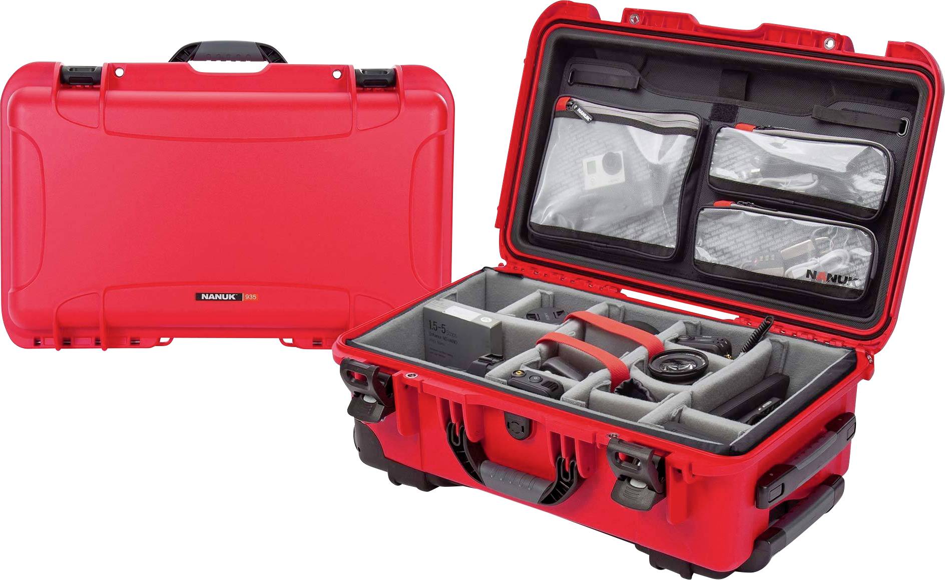 NANUK transportni kovčeg Mod. 935 (Š x V x D) 521 x 191 x 287 mm crvena 935S-060RD-0A0