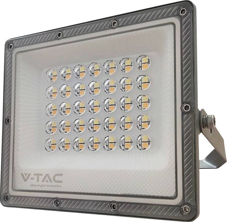 Pravokutni LED reflektor sa 48 malih LED žarulja u rešetkastom rasporedu. Kućište je sivo s natpisom 'V-TAC'.