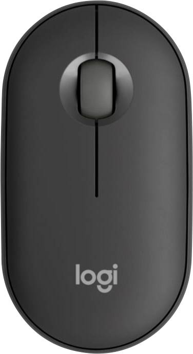 Logitech Pebble Mouse 2 M350s Souris Bluetooth optique graphite 3 Boutons 400 dpi, 4000 dpi molette intégrée