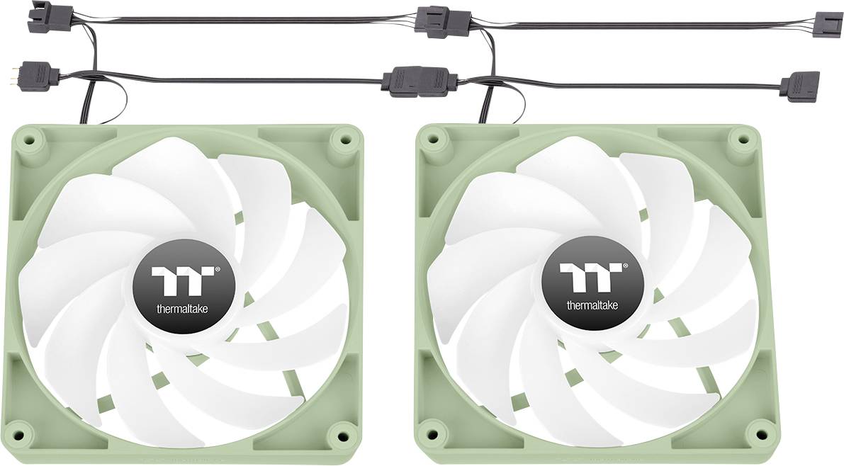 Thermaltake CT140 Reverse ARGB Sync PC Cooling Fan Matcha Green 2 Pack PC-ventilator Meerdere kleuren (b x h x d) 140 x 140 x 25 mm Incl.
