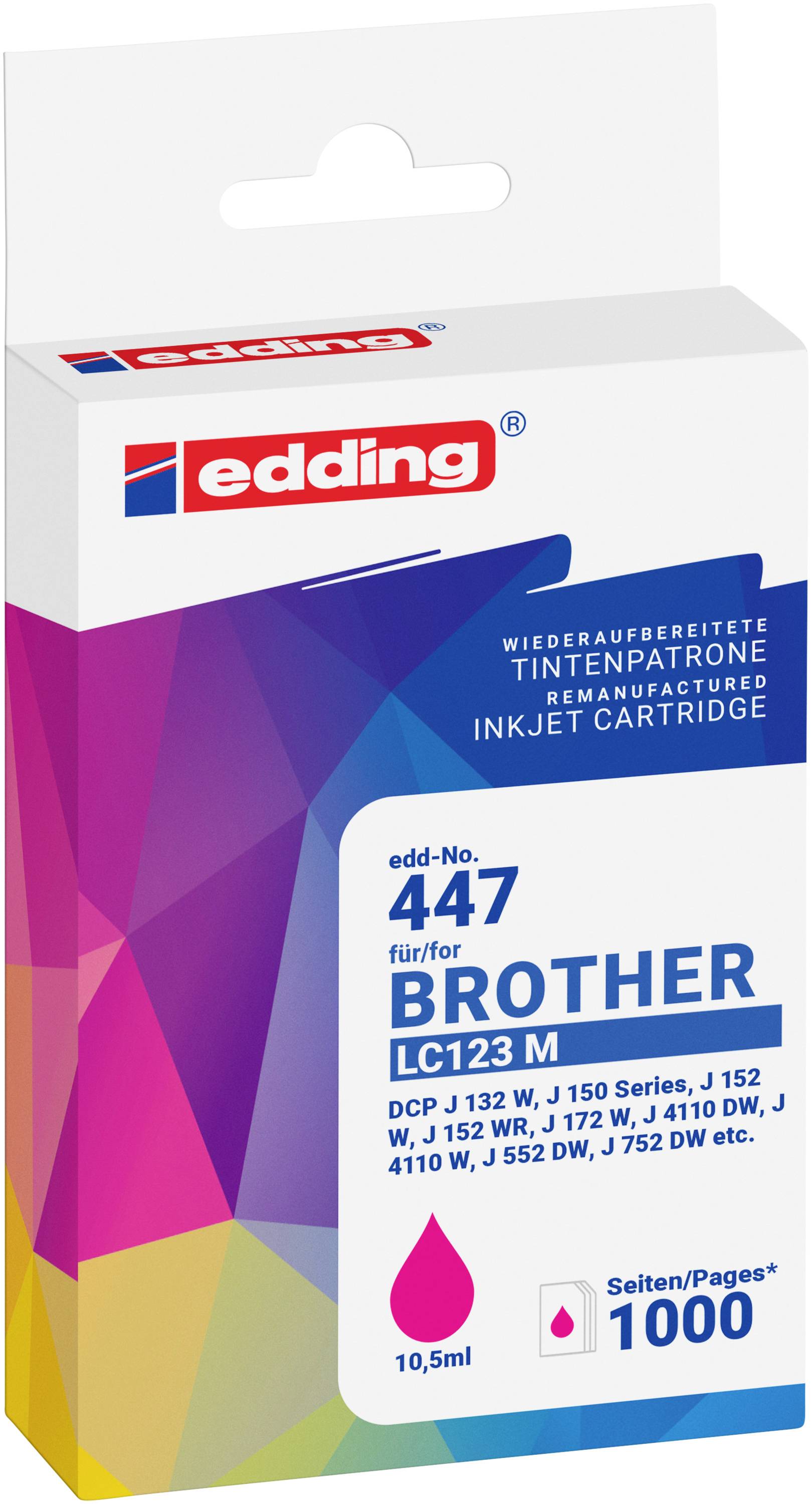 Edding tinta zamijenjen Brother LC123M kompatibilan purpurno crven EDD-447 18-447-01