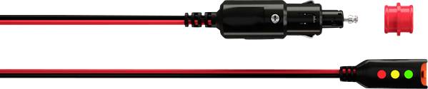 Crveni i crni kabel sa utičnim spojem i kontrolnom lampom. Pogodan je za spajanje uređaja s izvorom napajanja, kao što je npr. u automobilu.