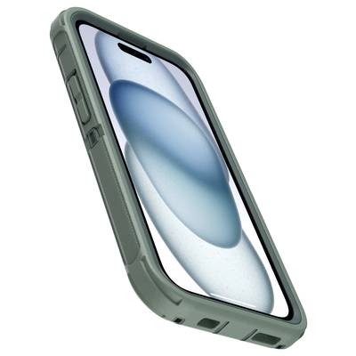 Pametni telefon u zelenoj futroli, dijagonalno postavljen. Zaslon prikazuje apstraktni plavo-bijeli uzorak.