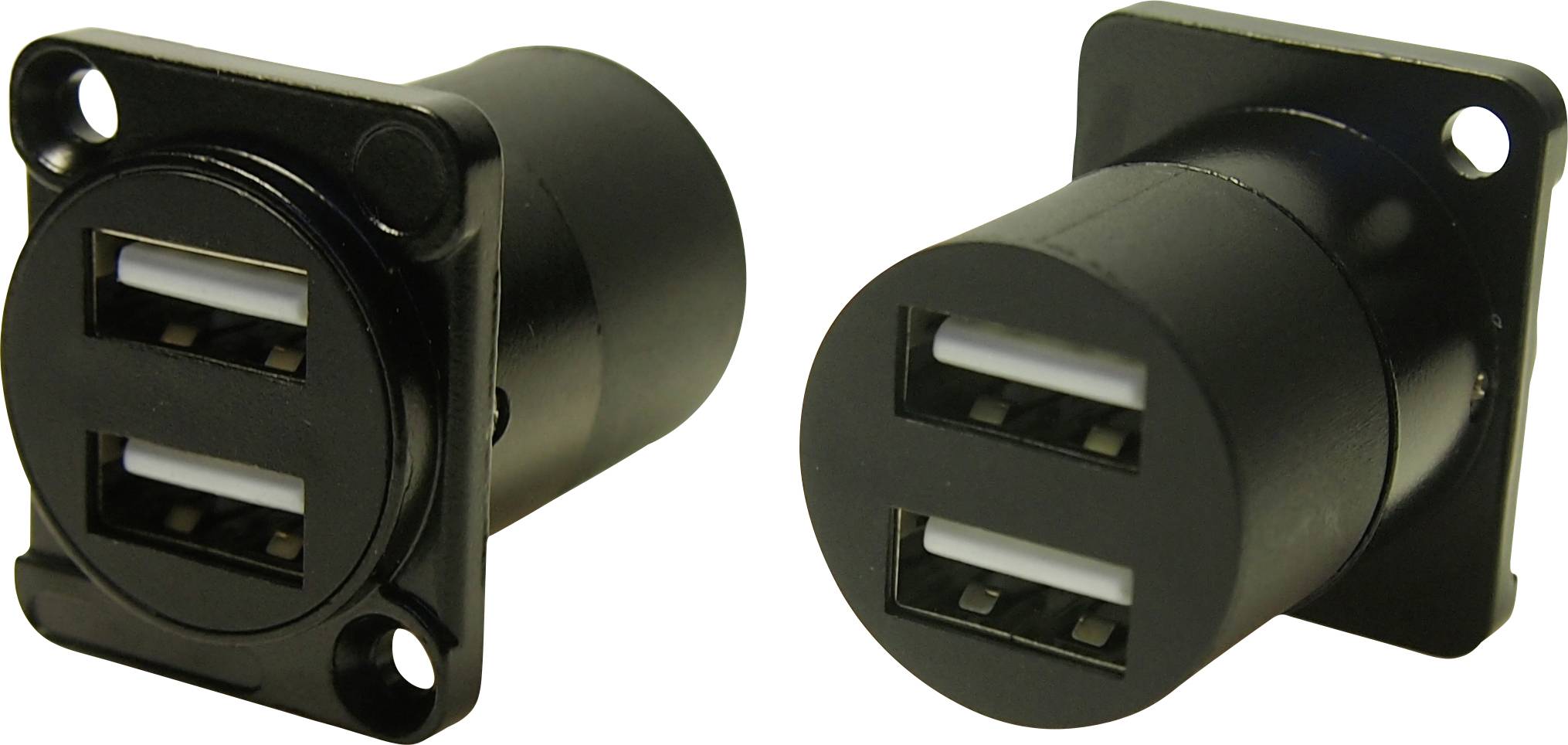 Cliff CP30086 DUAL USB2.0 A-A FT BLACK METAL CSK Adapter 1 stuk(s)